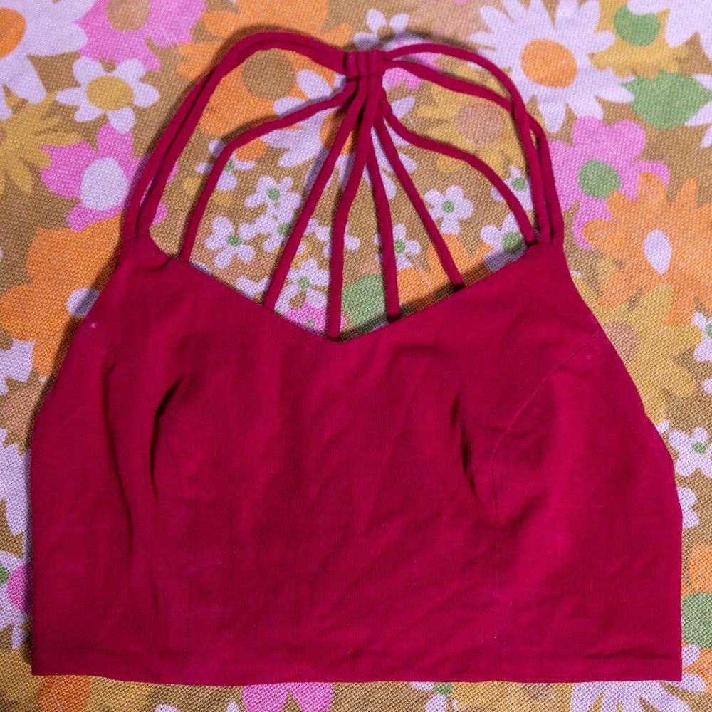 Maroon Crop Top